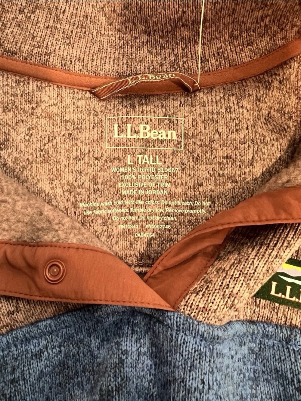 Large Tall Women's L.L.Bean Sweater Fleece Pullover - Picture 4 of 5